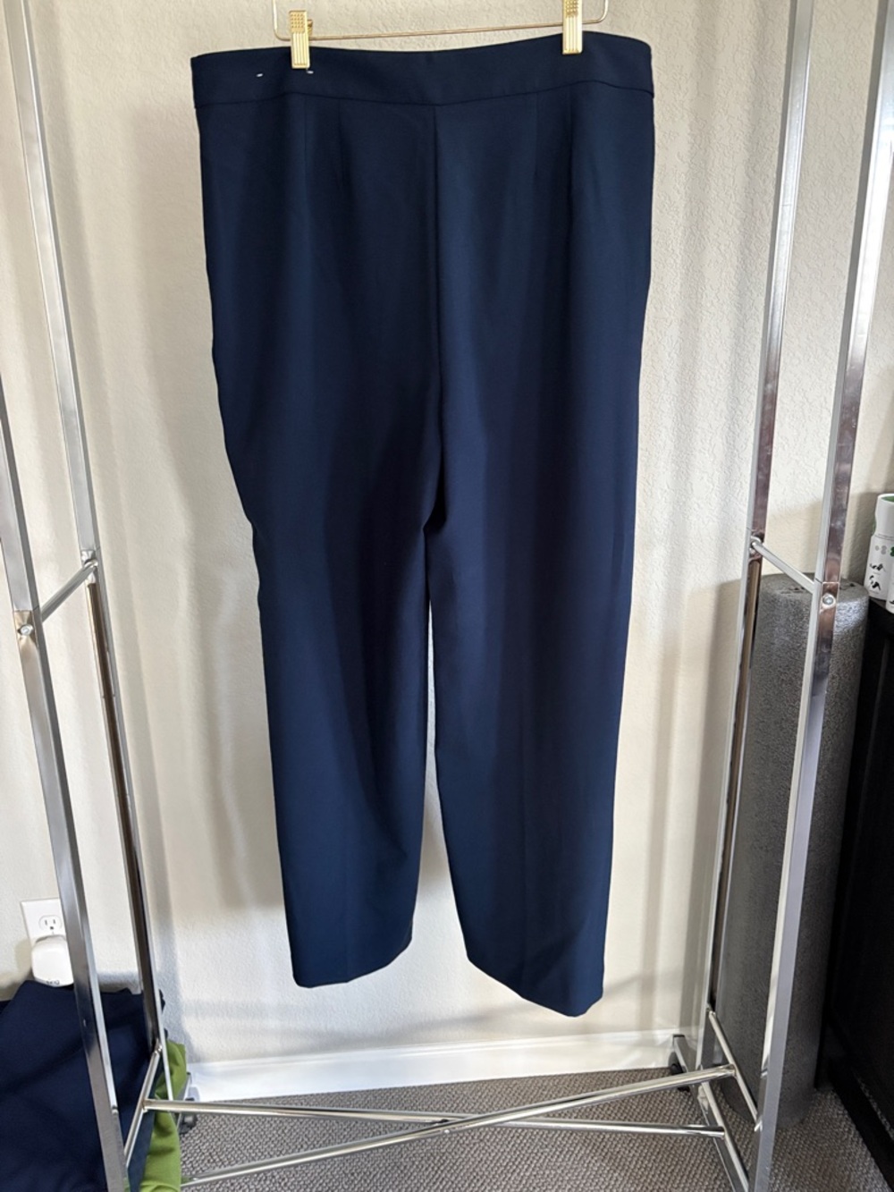 Ann Taylor Navy Straight-Leg Dress Pants - Picture 3 of 4